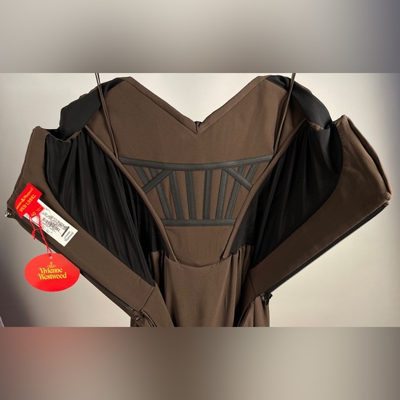 Vivienne Westwood VINTAGE BRAND NEW AW16 COCOTTE CORSET DRESS Brown IT40 - Picture 7 of 17